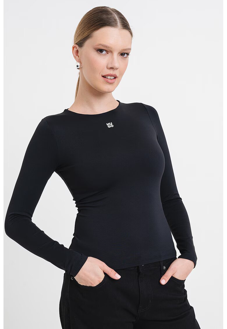 HUGO Bluza slim fit Dasia - Negru