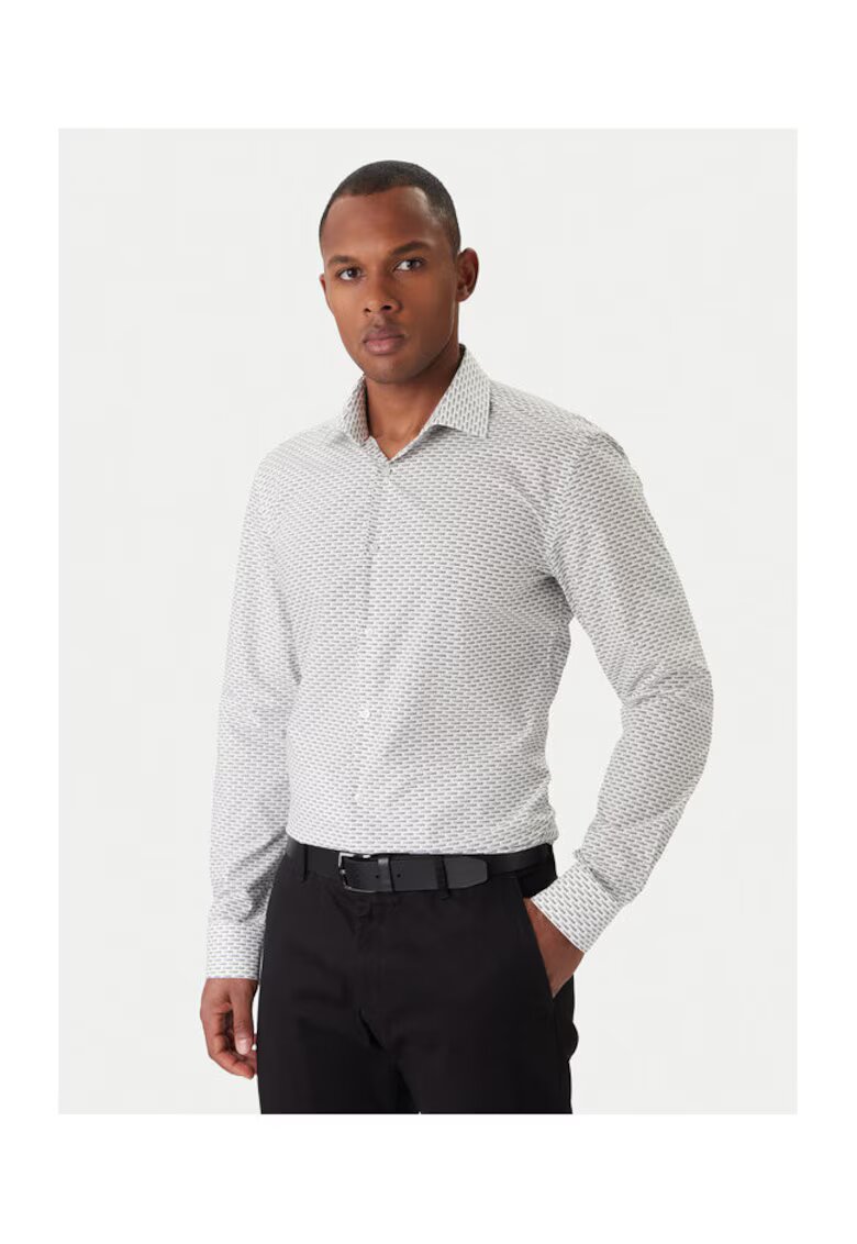 HUGO Camasa barbati alba - material bumbac