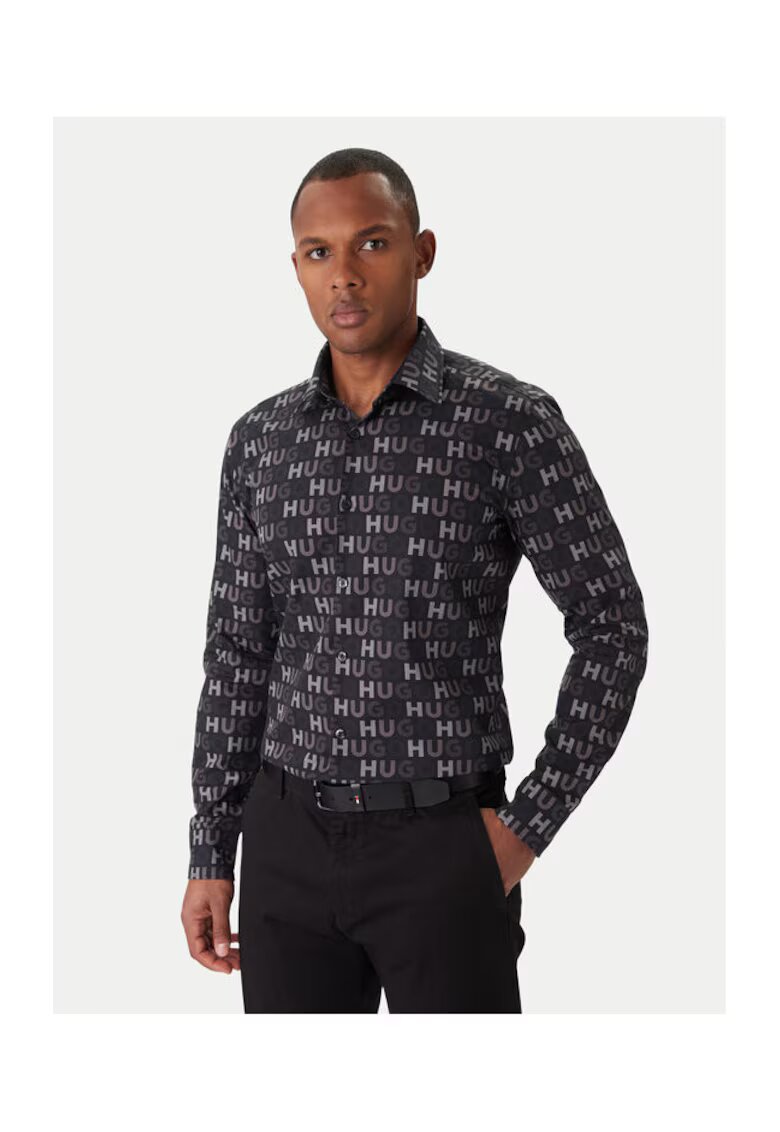 HUGO Camasa barbati neagra - din material de calitate
