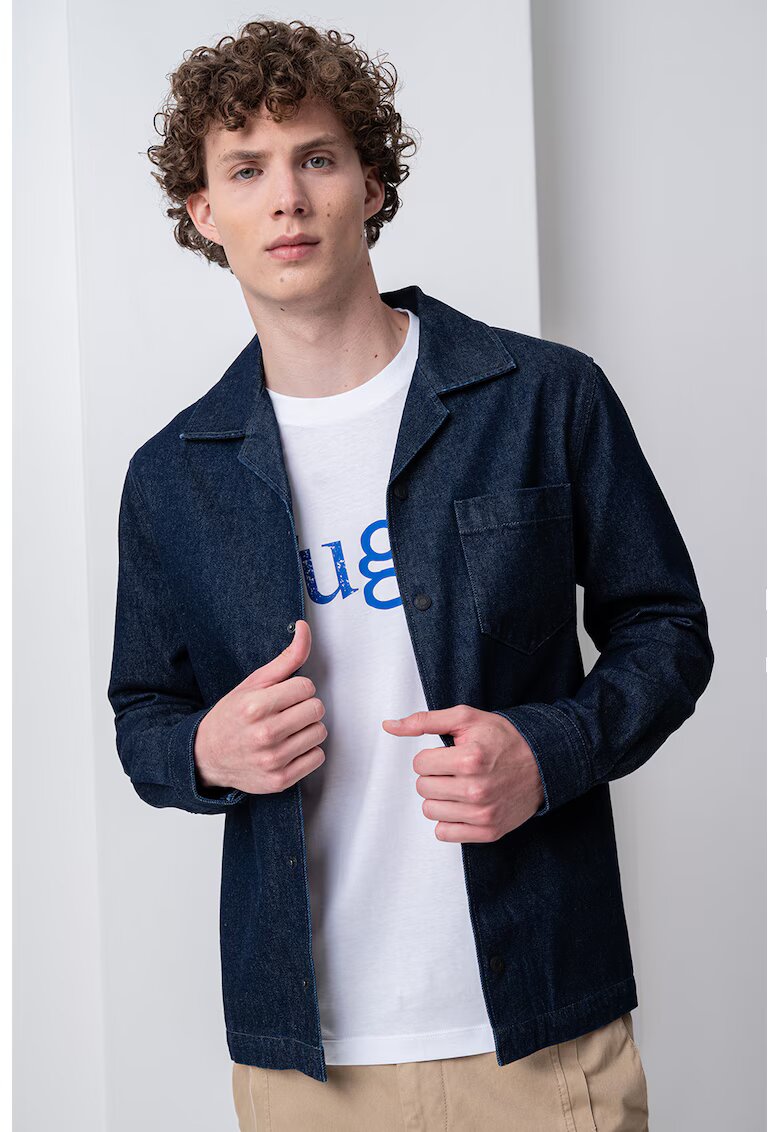 HUGO Camasa de denim cu guler clasic - Bleumarin
