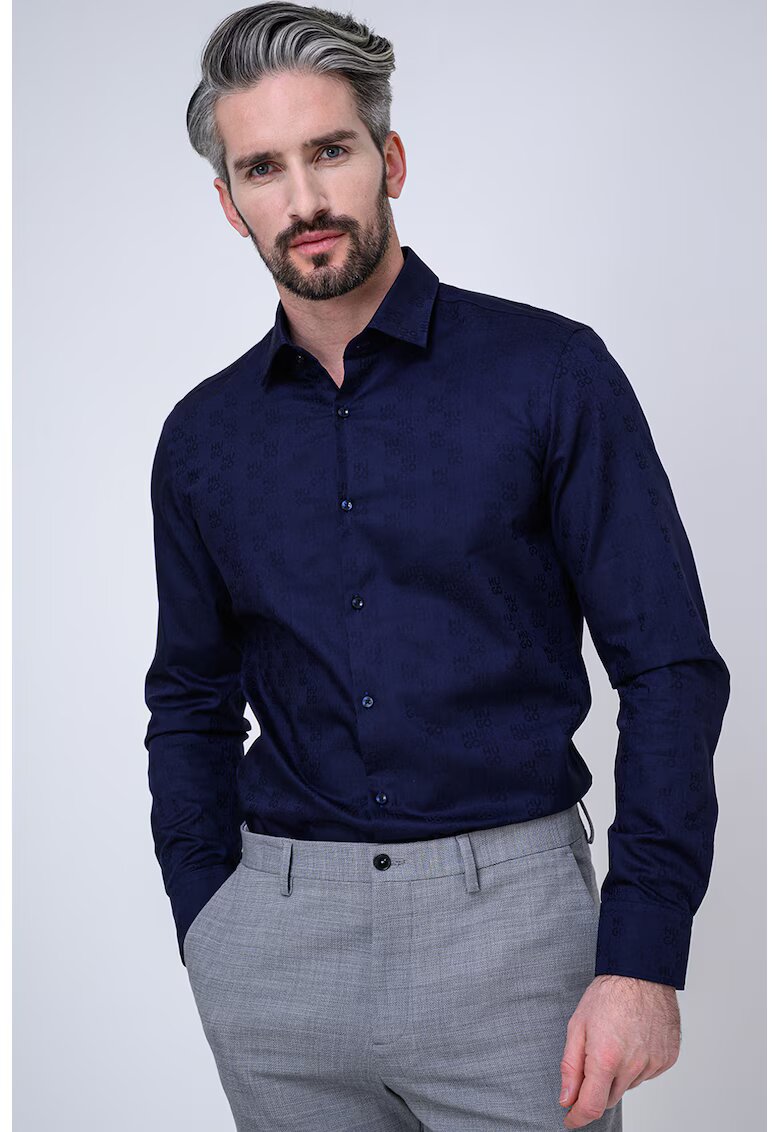 HUGO Camasa slim fit cu model Kenno - Bleumarin
