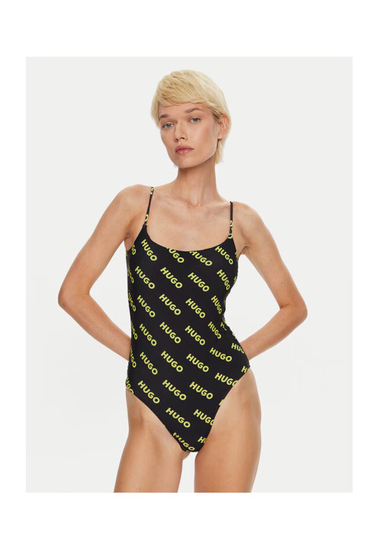 HUGO Costum de baie dama negru - galben