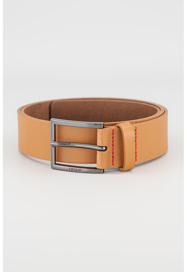 HUGO Curea de piele cu cusaturi contrastante Geek - Caramel
