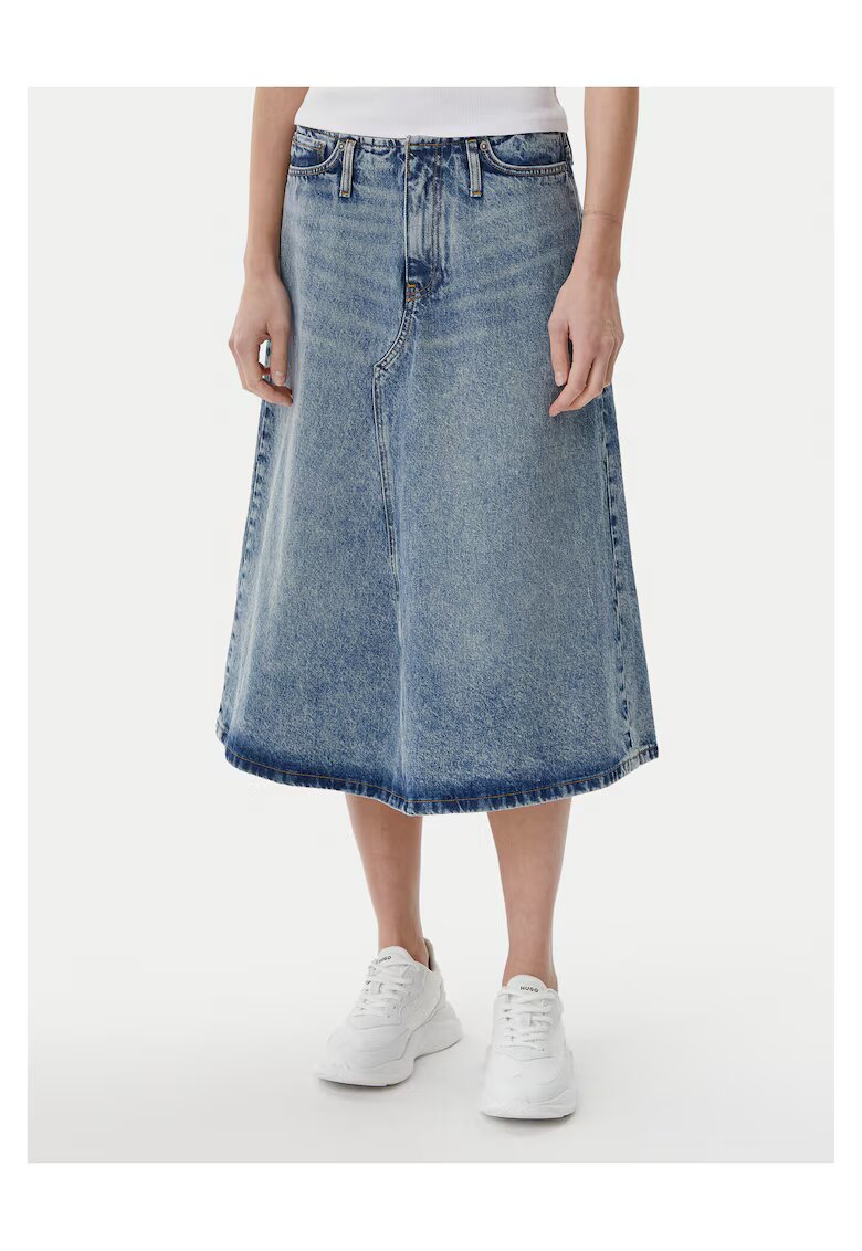 HUGO Fusta denim - albastru