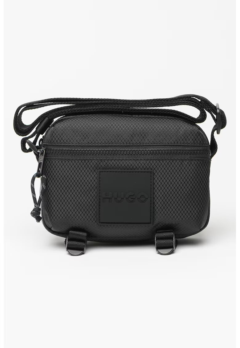 HUGO Geanta crossbody din material textil cu logo - Negru