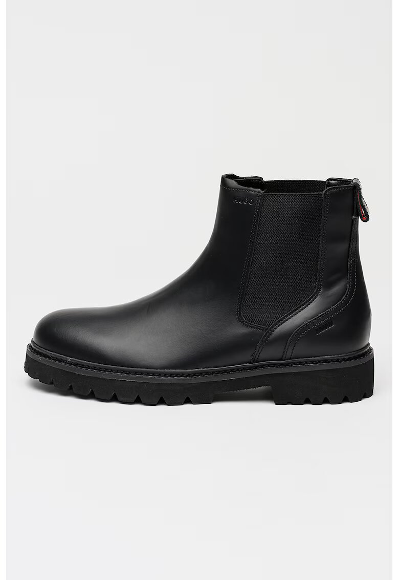 HUGO Ghete Chelsea din piele cu segmente din material sintetic Draven - Negru