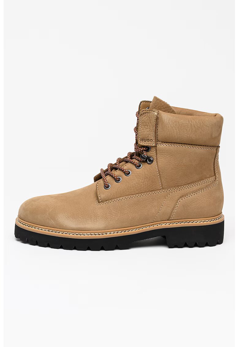 HUGO Ghete din piele Draven - Maro camel