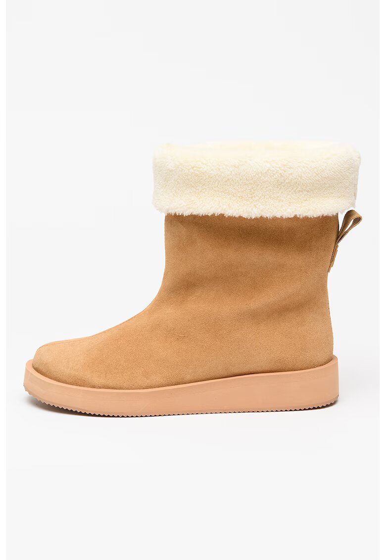 HUGO Ghete din piele intoarsa cu captuseala din material teddy Zaralyn - Maro deschis