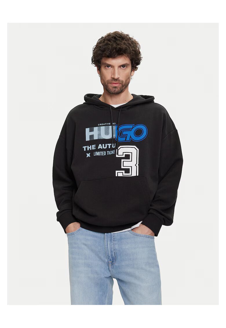 HUGO Hanorac barbati negru - cu imprimeu -