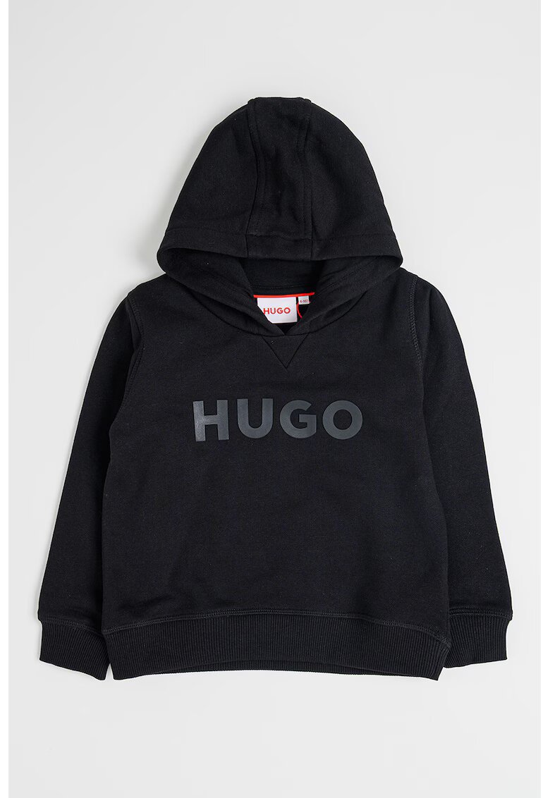 HUGO Hanorac cu imprimeu logo - Negru