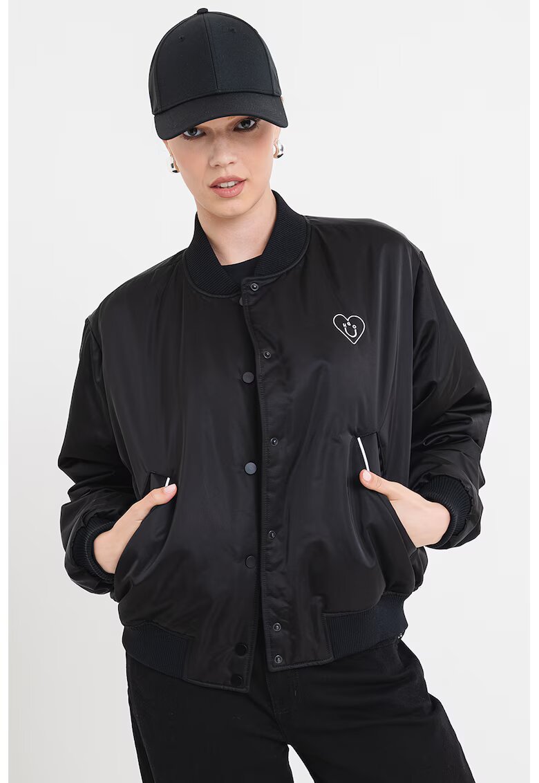 HUGO Jacheta bomber cu capse - Negru