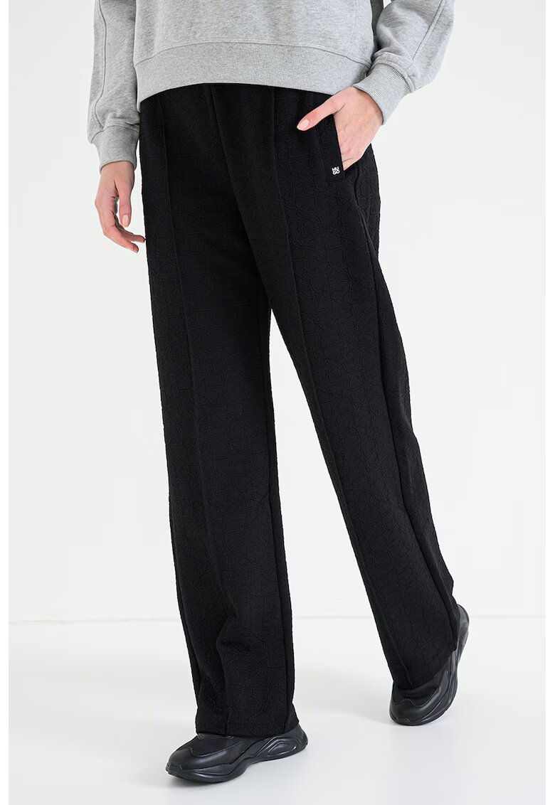HUGO Pantaloni ampli cu cusaturi frontale Nargie - Negru stins