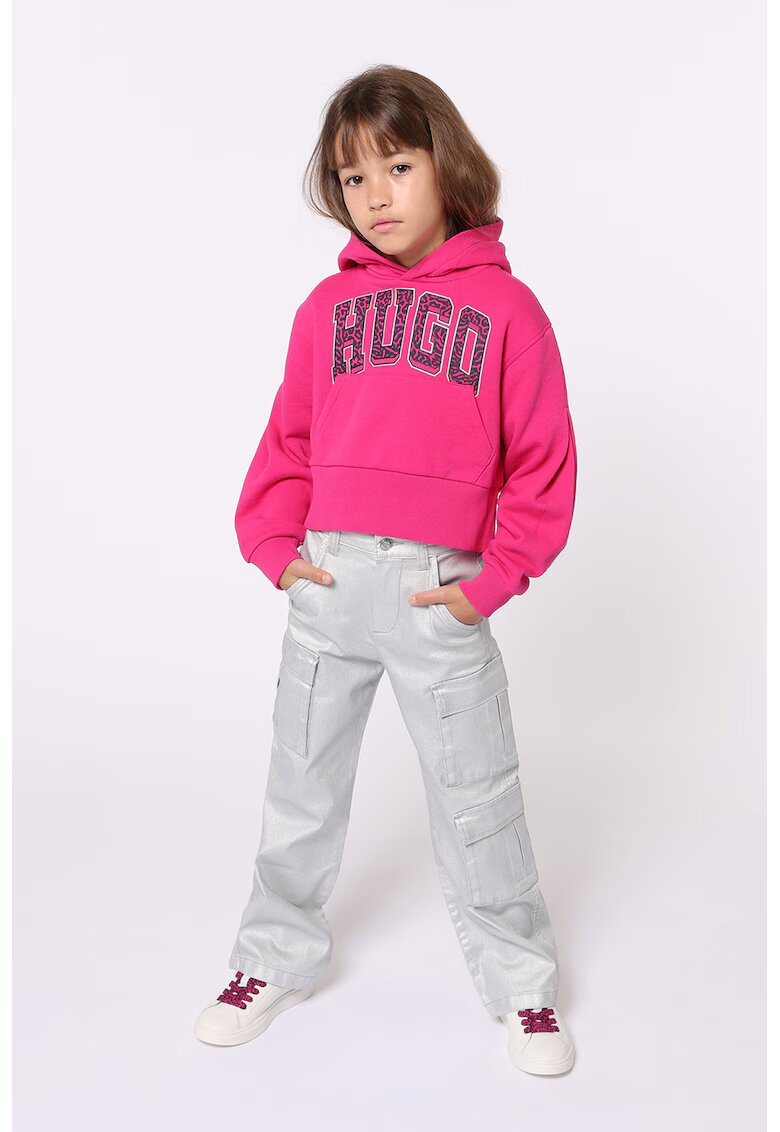 HUGO Pantaloni cargo drepti - Argintiu