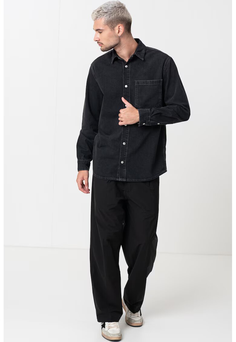 HUGO Pantaloni cu croiala dreapta Riko - Negru