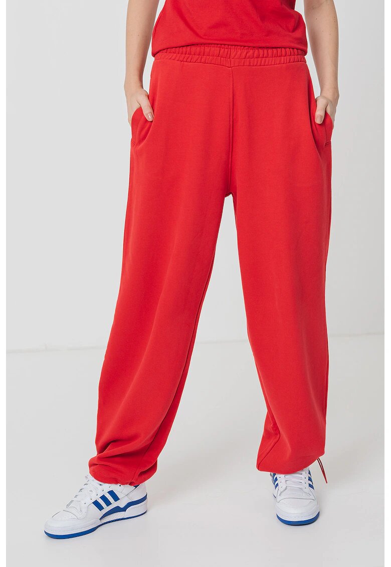 HUGO Pantaloni de trening lejeri de bumbac - Rosu vermillion