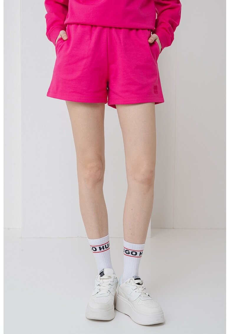 HUGO Pantaloni scurti din bumbac cu logo Ninosta - Fucsia