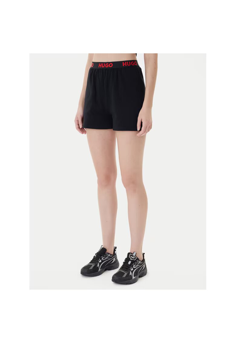 HUGO Pantaloni sport dama sorturi - culoare neagra