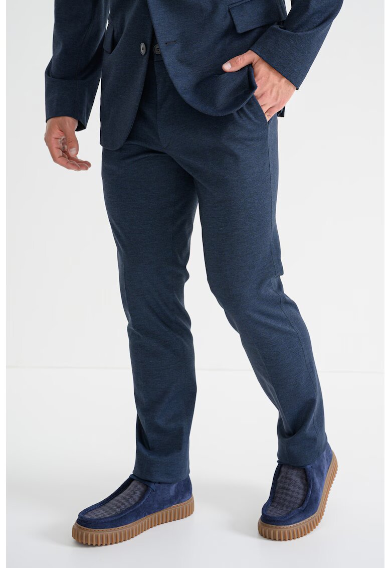 HUGO Pantaloni uni regular fit - Albastru inchis