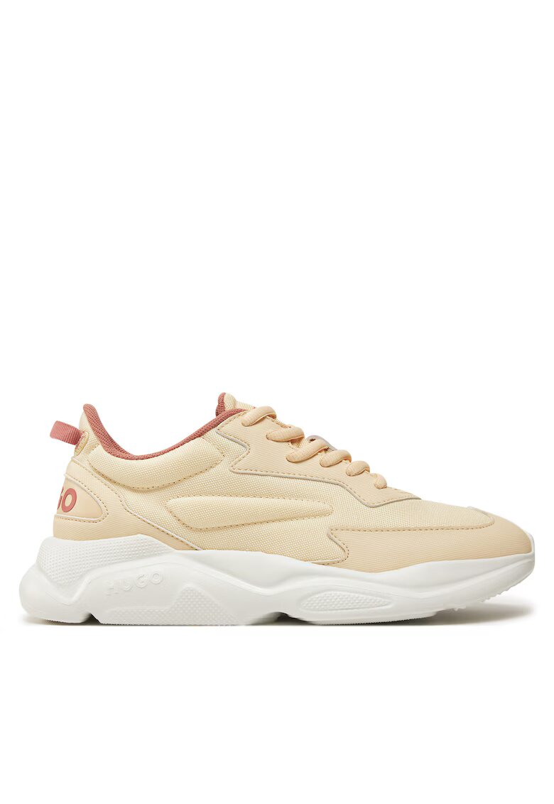 HUGO Pantofi sport dama - textil - ecru/portocaliu -
