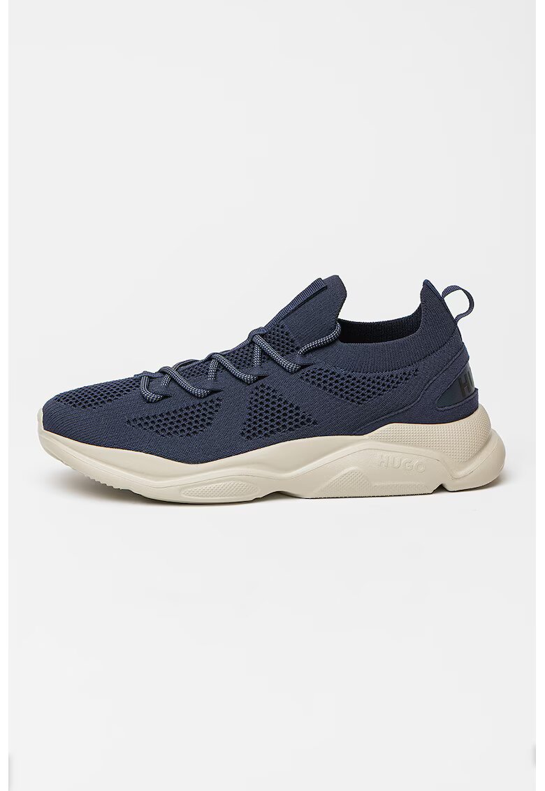 HUGO Pantofi sport din material textil cu model uni Leon - Albastru inchis