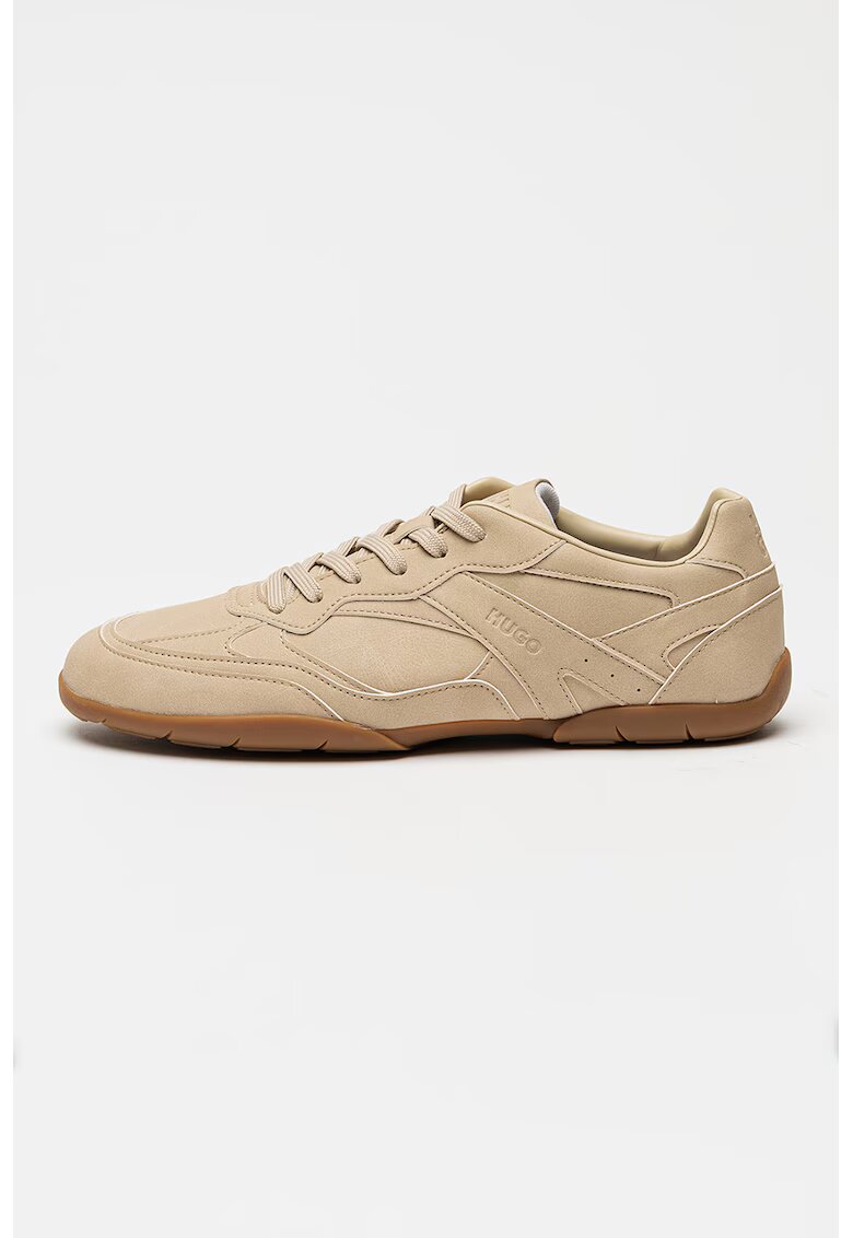 HUGO Pantofi sport low-cut din piele nabuc sintetica Keeston - Bej deschis
