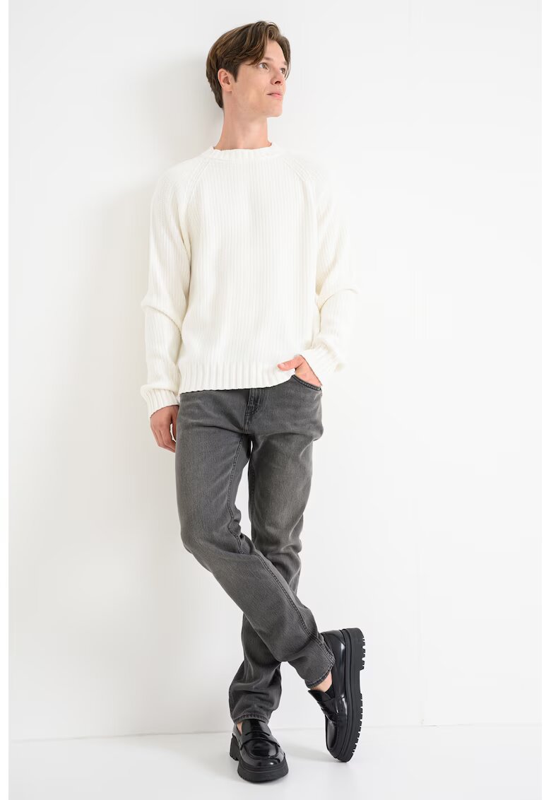 HUGO Pulover din bumbac cu maneci raglan Sonnee - Alb