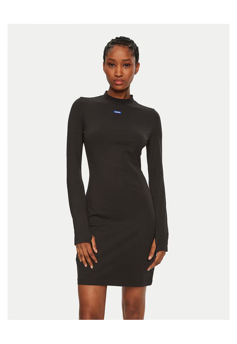 HUGO Rochie casual dama negru - maneca lunga