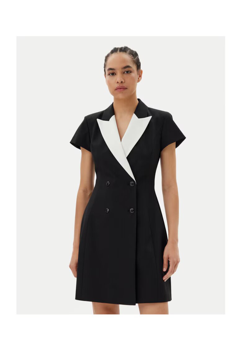 HUGO Rochie de cocktail dama negru/alb