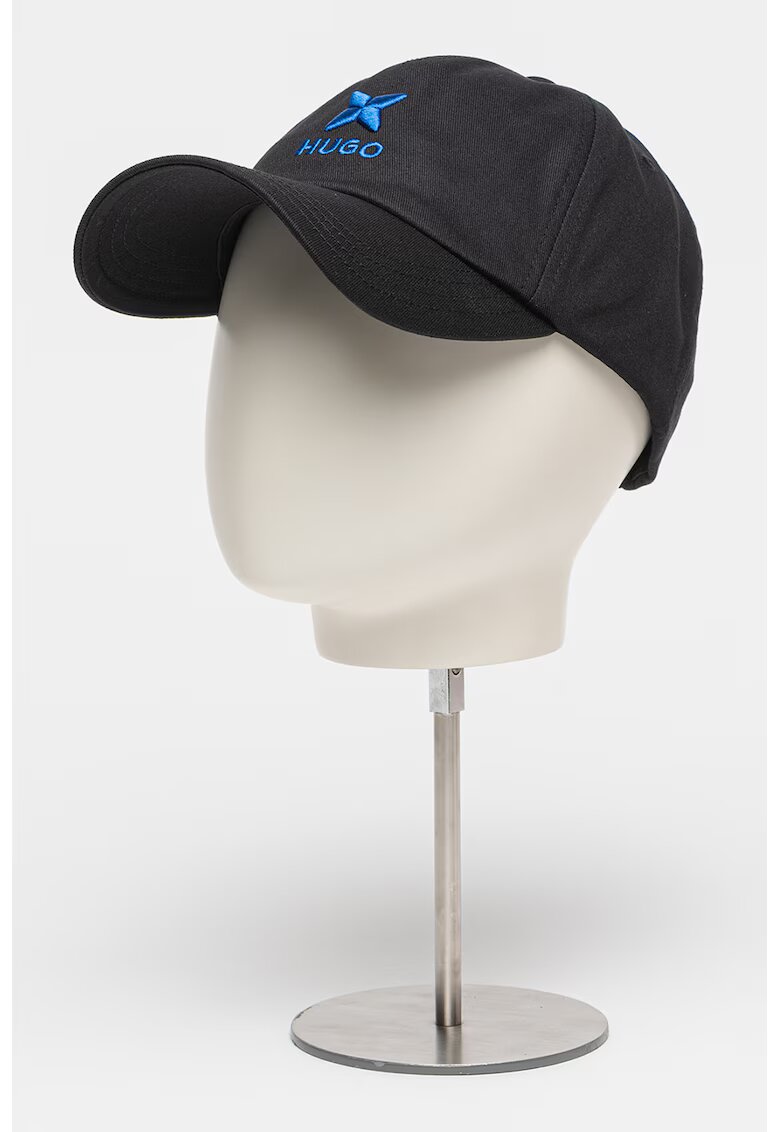 HUGO Sapca de bumbac cu logo brodat - Negru/Albastru royal