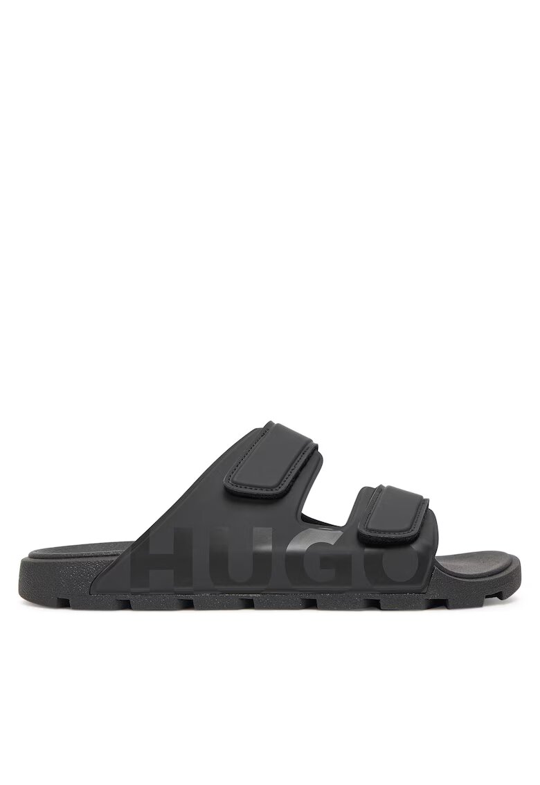 HUGO Slapi barbati - piele ecologica - culoare negru -