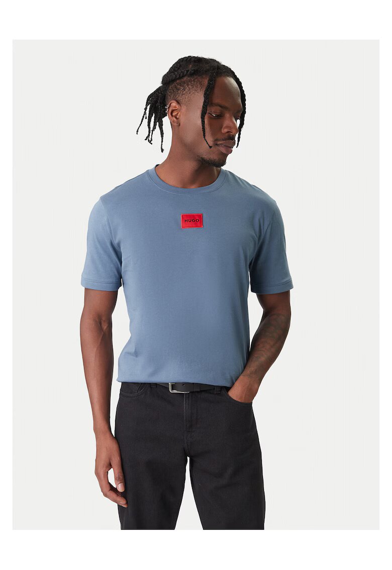 HUGO Tricou barbat albastru - bumbac