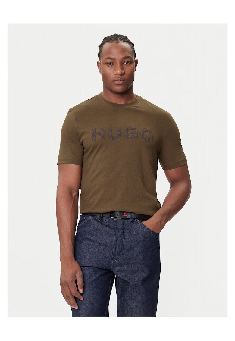HUGO Tricou barbat maro - bumbac -