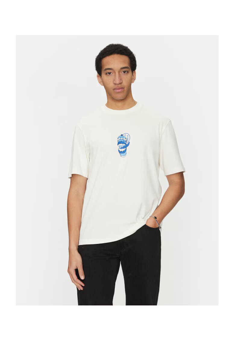 HUGO Tricou barbati - alb - bumbac -