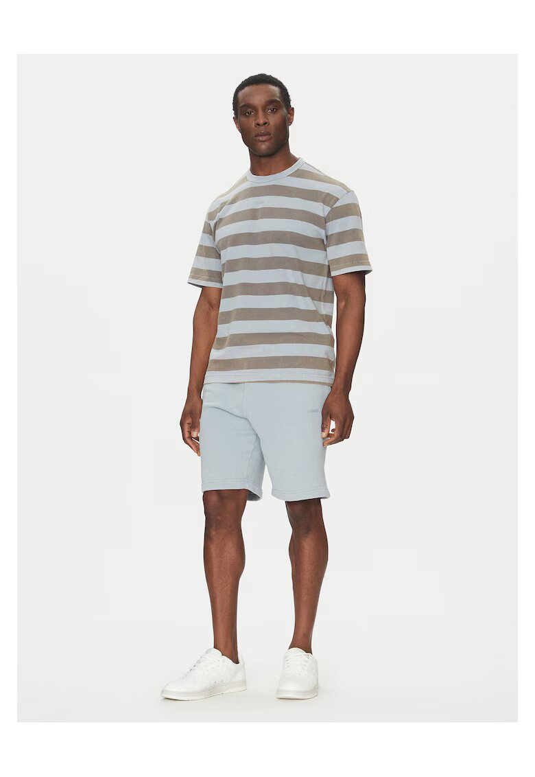 HUGO Tricou barbati albastru deschis - bej - bumbac -