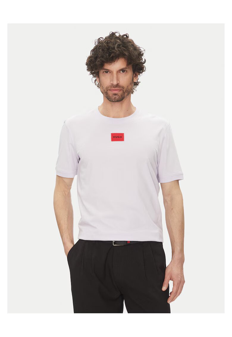 HUGO Tricou barbati violet - bumbac