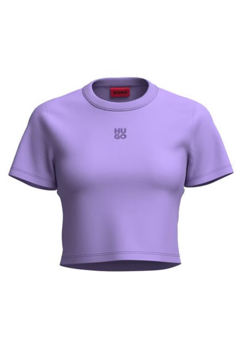 HUGO Tricou crop din amestec de bumbac