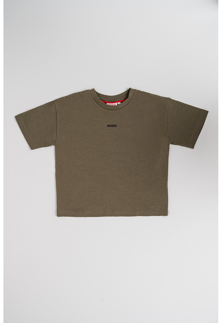 HUGO Tricou cu logo discret - Verde sparanghel