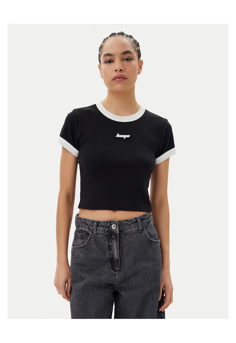 HUGO Tricou dama - Negru/Alb