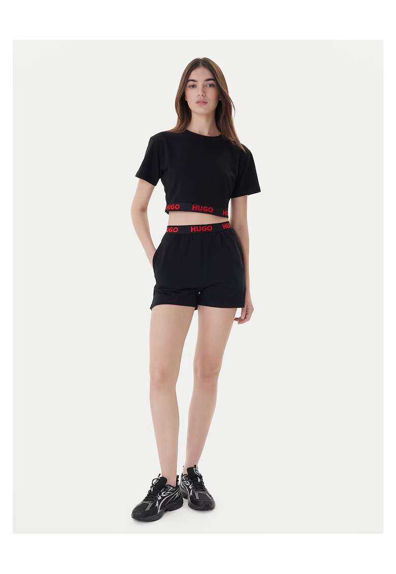 HUGO Tricou dama - Negru/Rosu