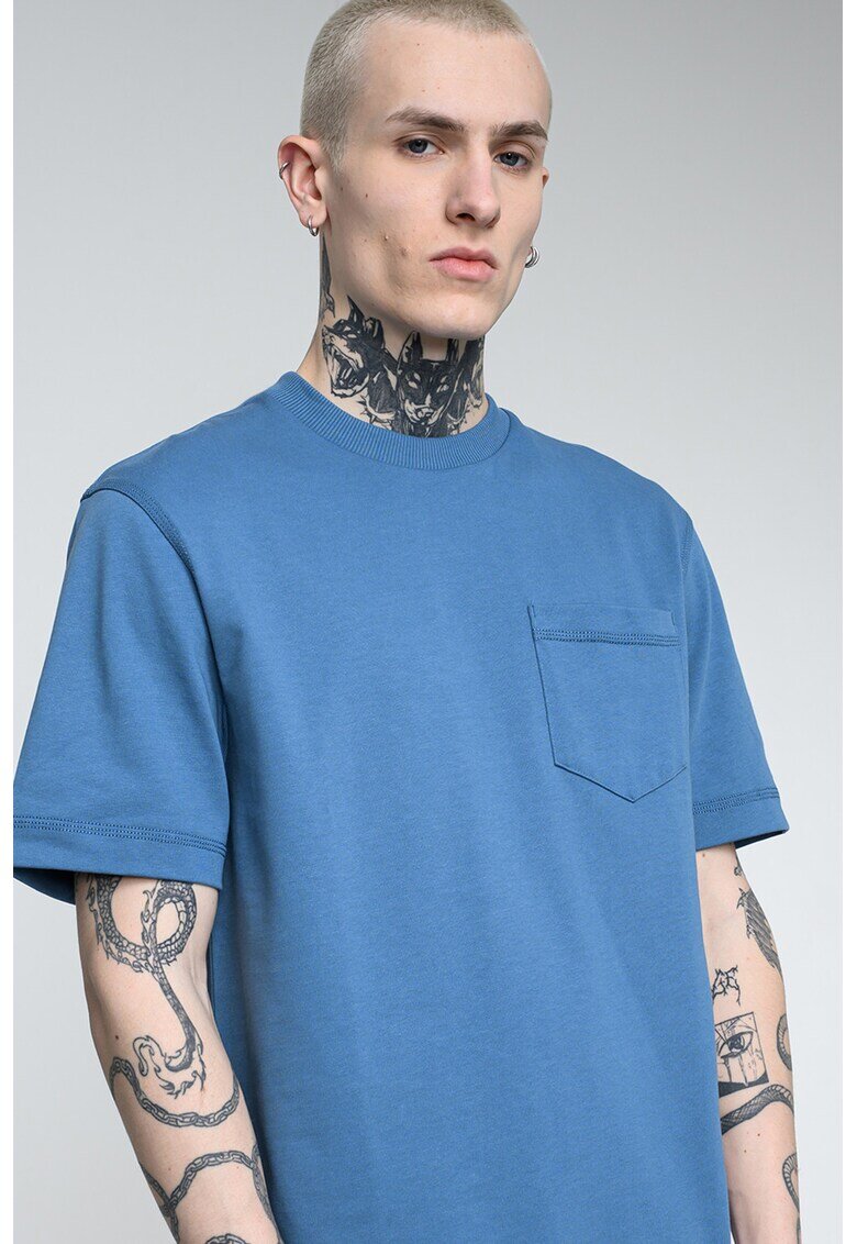HUGO Tricou din bumbac Nestite - Albastru prafuit