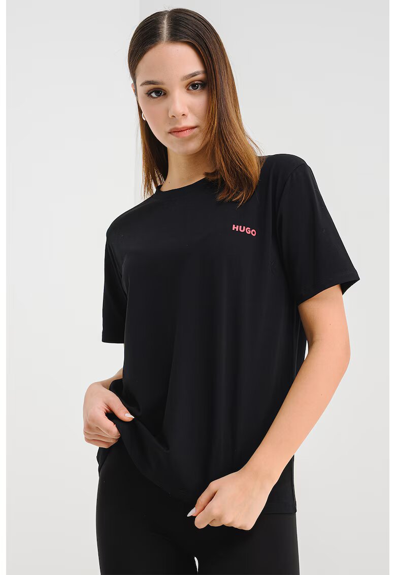 HUGO Tricou lejer din pijama - Negru
