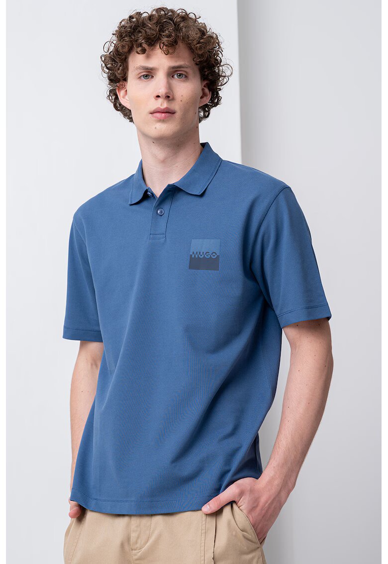 HUGO Tricou polo cu logo Dusplity - Albastru lavanda