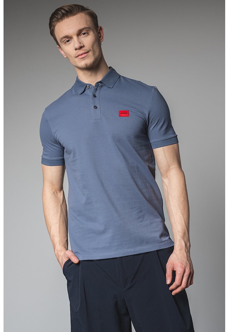 HUGO Tricou polo slim fit Dereso - Gri carbune