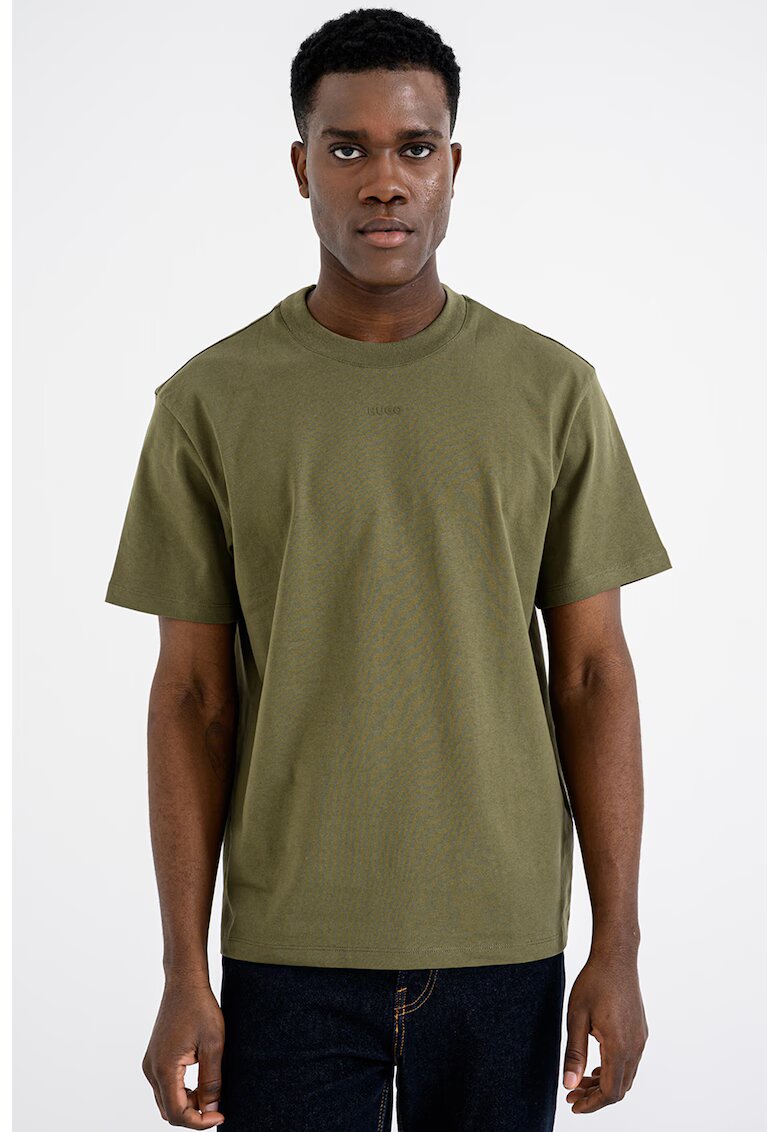 HUGO Tricou relaxed fit de bumbac Dapolino - Verde/Kaki inchis