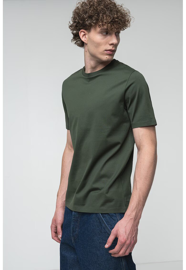 HUGO Tricou slim-fit Dimerstee - Verde padure