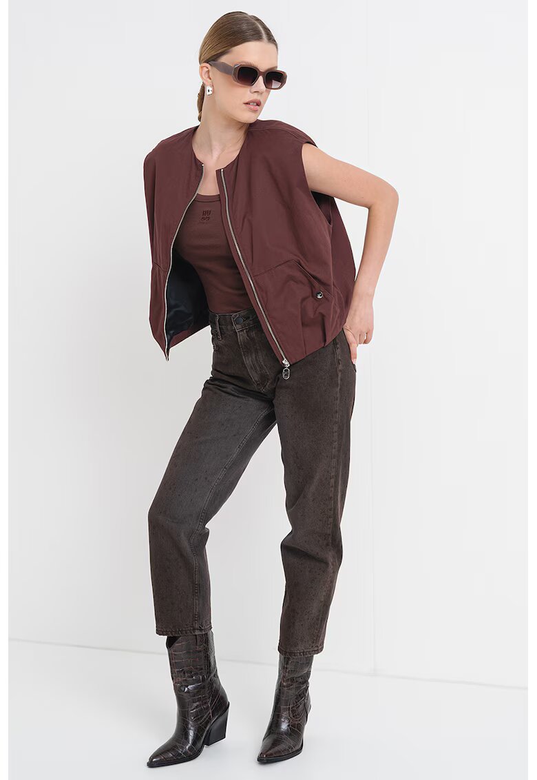 HUGO Vesta relaxed fit cu fermoar Azelda - Maro