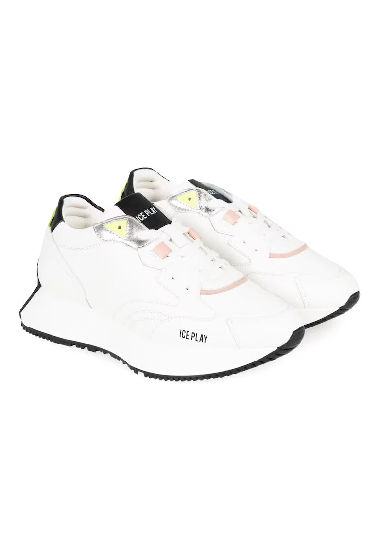 Ice play Pantofi sport din piele cu design masiv -