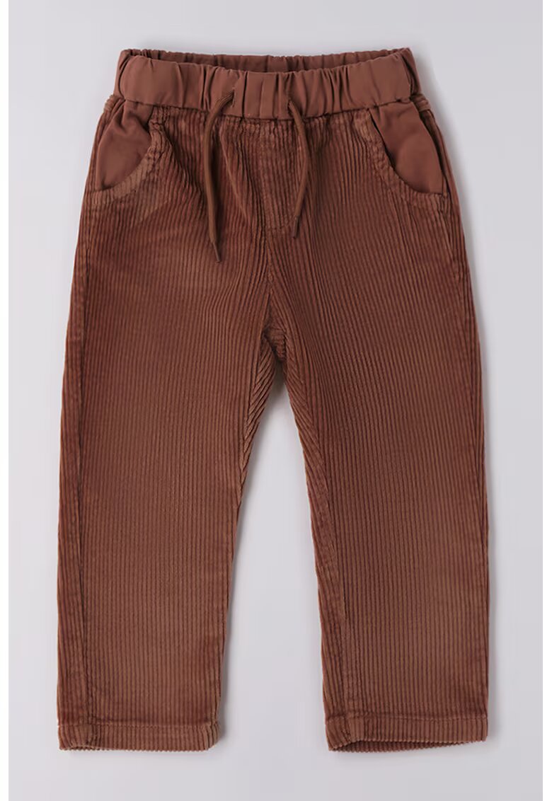 Ido Pantaloni uni cu snur - Maro