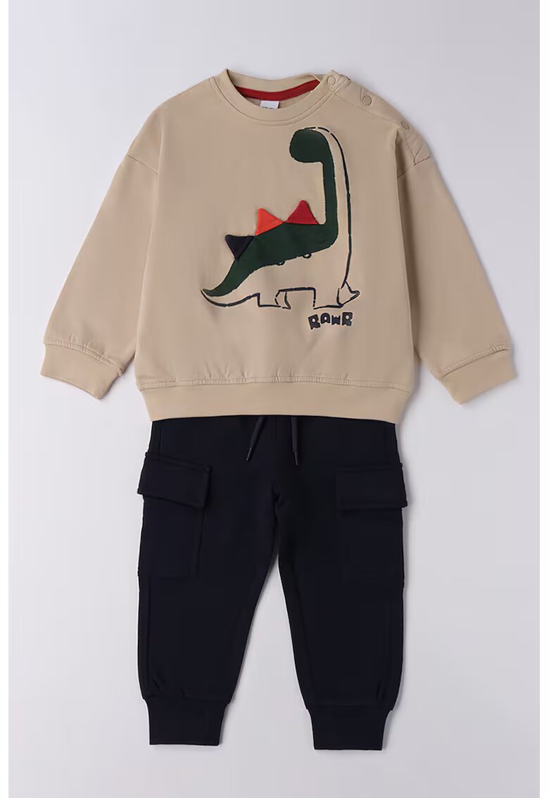 Ido Trening cu pantaloni cargo cu snur - Albastru ultramarin/Maro nisip