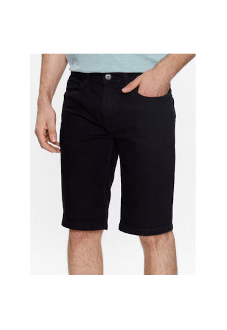 Indicode Pantaloni scurti din denim barbati Kaden 70-100 - Bumbac/Lyocell - Negru - Negru